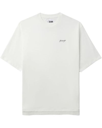 Izzue T-Shirt mit Logo-Schild - Weiß