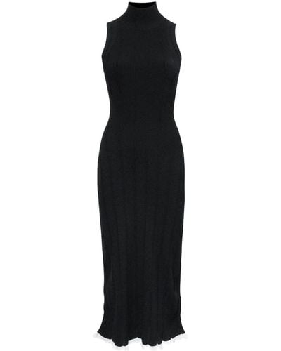 Proenza Schouler Pointelle-knit High-neck Dress - Black