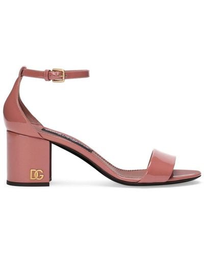Dolce & Gabbana DG Sandalen aus Lackleder - Pink