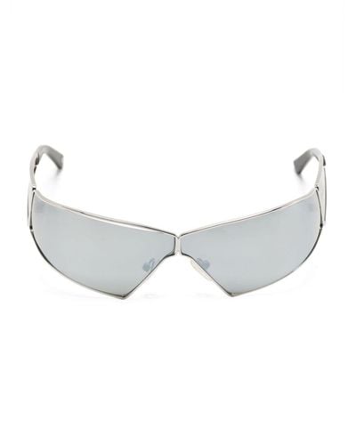 GmbH Fir Logo-engraved Geometric-frame Sunglasses - Grey
