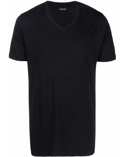 Tom Ford Camiseta ajustada con cuello redondo - Negro