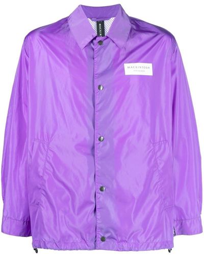 Mackintosh Packable Button-up Shirt Jacket - Purple