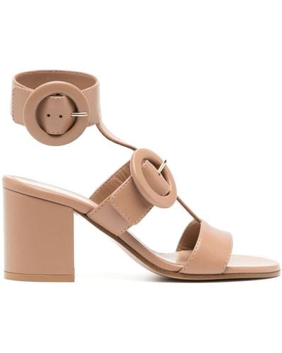 Gianvito Rossi Double-buckle Leather Sandals - Pink