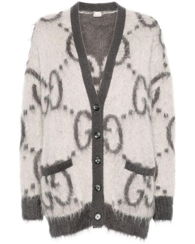 Gucci Omkeerbaar Mohair Vest Met GG-jacquard - Naturel
