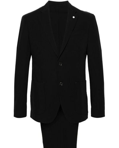 Luigi Bianchi Single-breasted Stretch Suit - Black