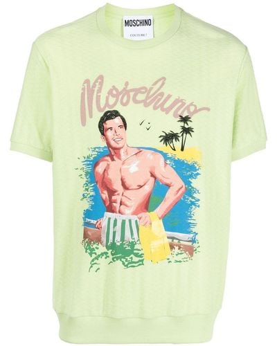 Moschino T-shirt Met Grafische Print - Grijs