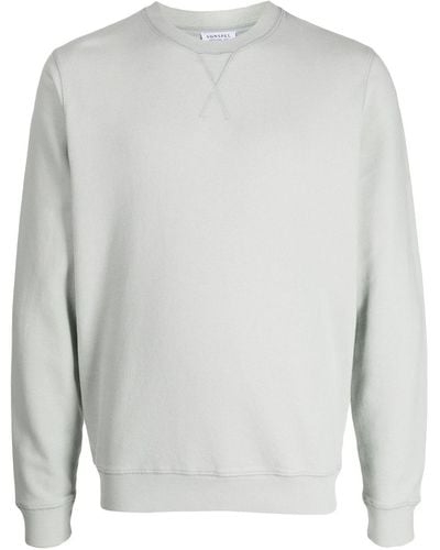 Sunspel Crew-neck Cotton Sweatshirt - White