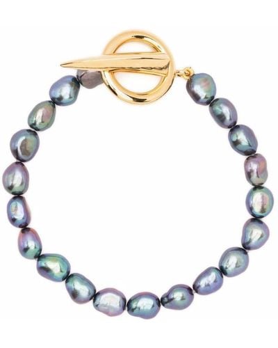 Missoma Bracelet orné de perles à breloque en plaqué or - Bleu