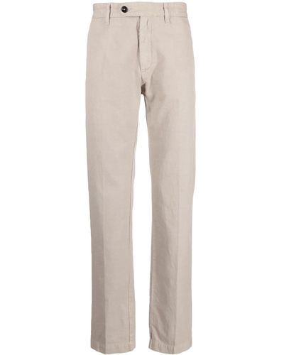 Massimo Alba Off-centre Button Chinos - Natural