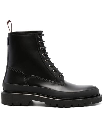 PS by Paul Smith Logo-tag Leather Boots - Black