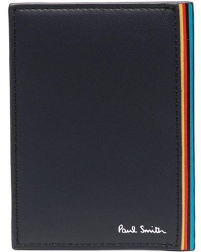 Paul Smith Striped Leather Cardholder - Blue