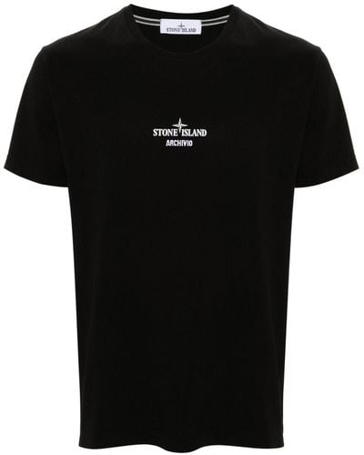 Stone Island Katoenen T-shirt - Zwart
