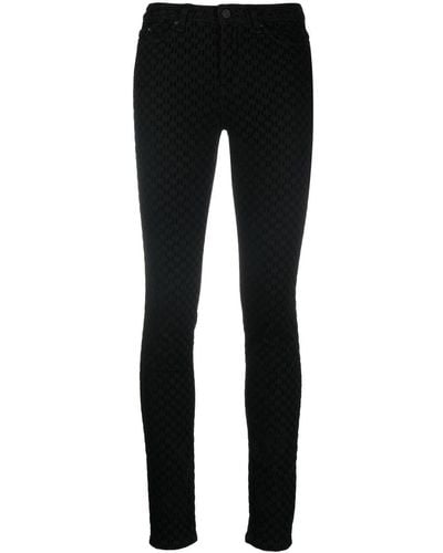 Karl Lagerfeld Jeans skinny con logo floccato - Nero