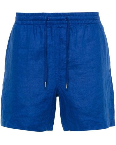 Polo Ralph Lauren Polo Pony-motif Linen Shorts - Blue