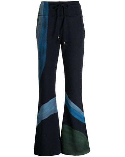 Madison Maison Hand-painted Flared Track Trousers - Blue