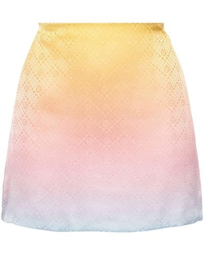 Casablanca Gradient-effect Silk Miniskirt - Pink