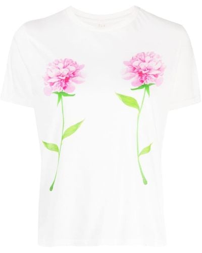 Cynthia Rowley T-shirt Met Bloemenprint - Roze