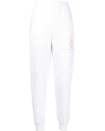 Stella McCartney Pantalones de chándal con motivo gráfico - Blanco