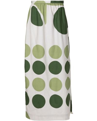 Adriana Degreas Jellyfish-print High-waisted Maxi Skirt - Green