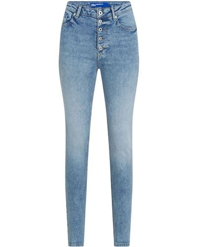 Karl Lagerfeld Skinny-Jeans mit hohem Bund - Blau