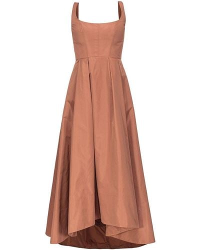 Pinko Midi-jurk Met Vierkante Hals - Bruin