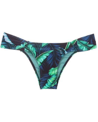 Lygia & Nanny Ritz Leaf-print Bikini Bottoms - Blue