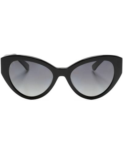 Kate Spade Logo-engraved Oval-frame Sunglasses - Black