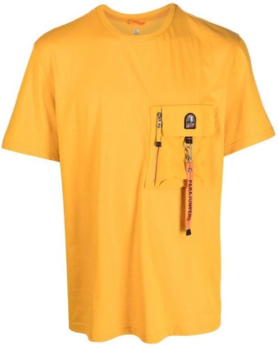 Parajumpers Camiseta con detalle de bolsillo - Amarillo