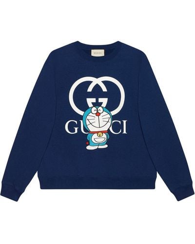 Gucci X Doraemon Logo Print Sweatshirt - Blue