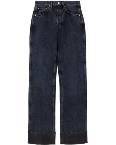 RE/DONE High Waist Straight Jeans - Blauw