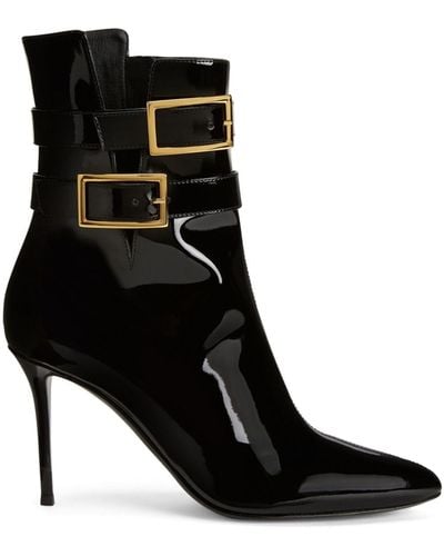 Giuseppe Zanotti Pearlie 105mm Leather Ankle Boots - Black