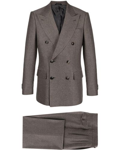 Giorgio Armani Royal Double breasted Suit in Grey for Men Lyst UK