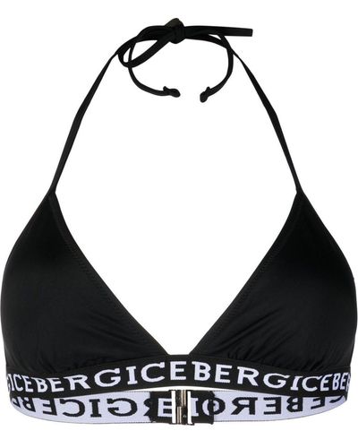 Iceberg Triangel-Bikinioberteil mit Logo - Schwarz