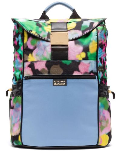 AZ FACTORY Abstract-print Buckled Backpack - Blue