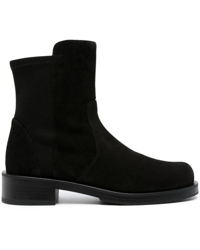 Stuart Weitzman 5050 Suede Ankle Boots - Black