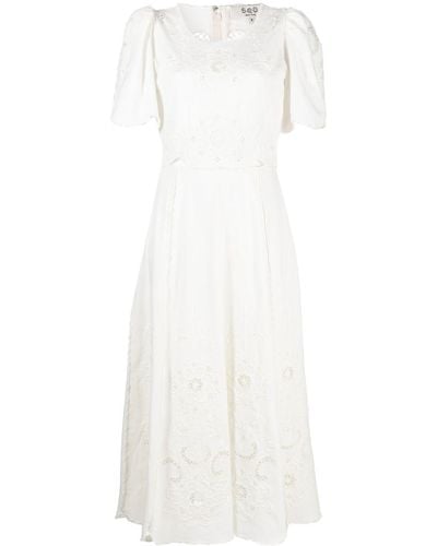 Sea Kiara Embroidered Midi Dress - White