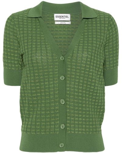 Essentiel Antwerp Fabio Waffle-knit Top - Green