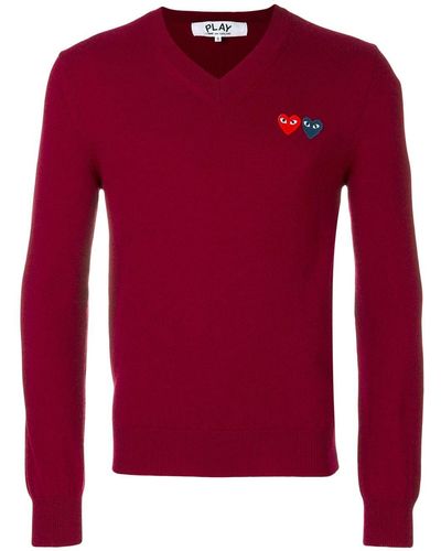 COMME DES GARÇONS PLAY Heart Logo Knitted Sweater - Red