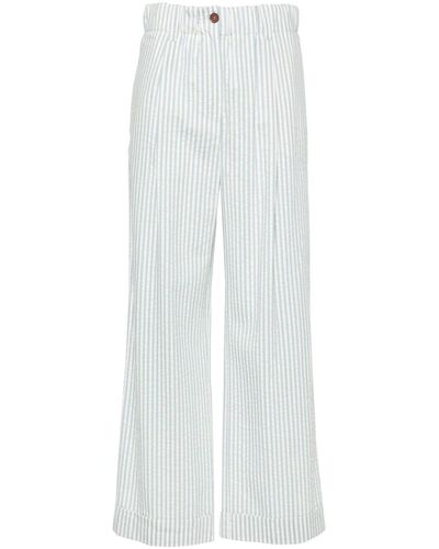 Alysi Weite Hose mit hohem Bund - Weiß