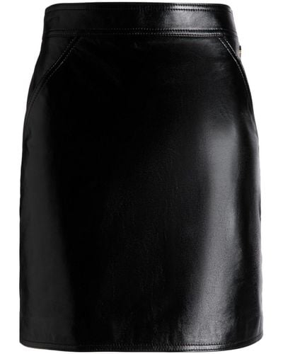 Bally High-Waisted Leather Skirt - Black