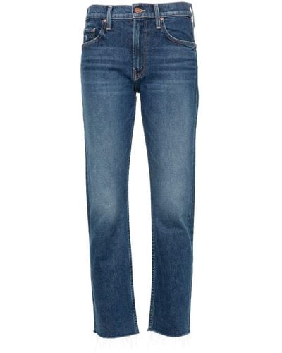 Mother Ride Mid-rise Straight-leg Jeans - Blue