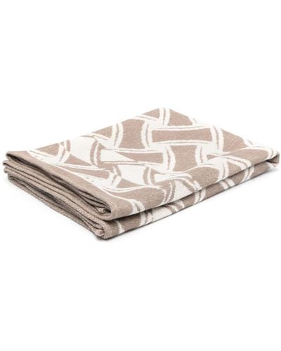 Drumohr Patterned-jacquard beach towel - Bianco