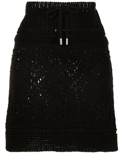 Goen.J Ribbed Crochet-knit Mini Skirt - Black