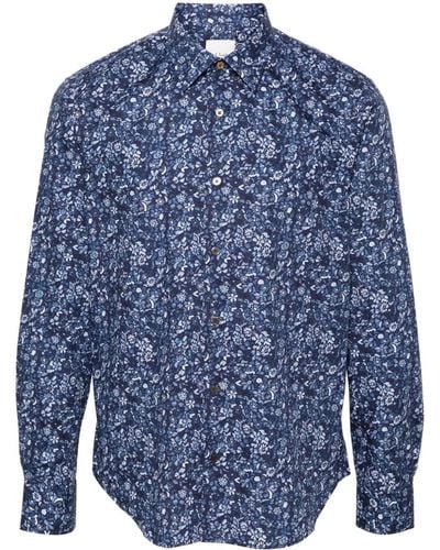 Paul Smith Hemd aus Bio-Baumwolle mit Print - Blau
