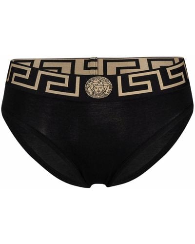 Versace Slip mit Greca-Bund - Schwarz