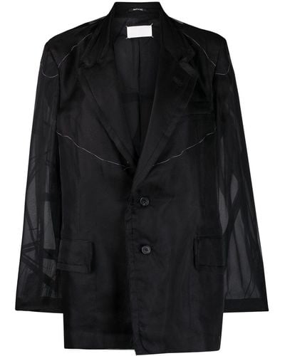 Maison Margiela Sheer-panel Single-breasted Jacket - Black