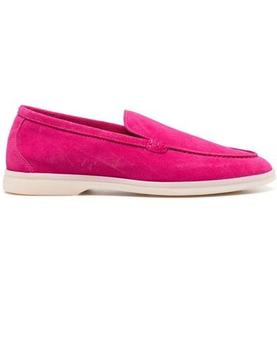 SCAROSSO Ludovica Suede Loafers - Pink