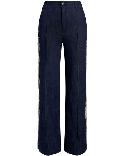 Cinq À Sept Zara Embellished Straight-leg Jeans - Blue
