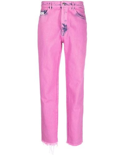 Gcds Bling Logo-embellishment Jeans - Pink