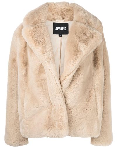 Apparis Oversized-Mantel aus Faux Fur - Natur